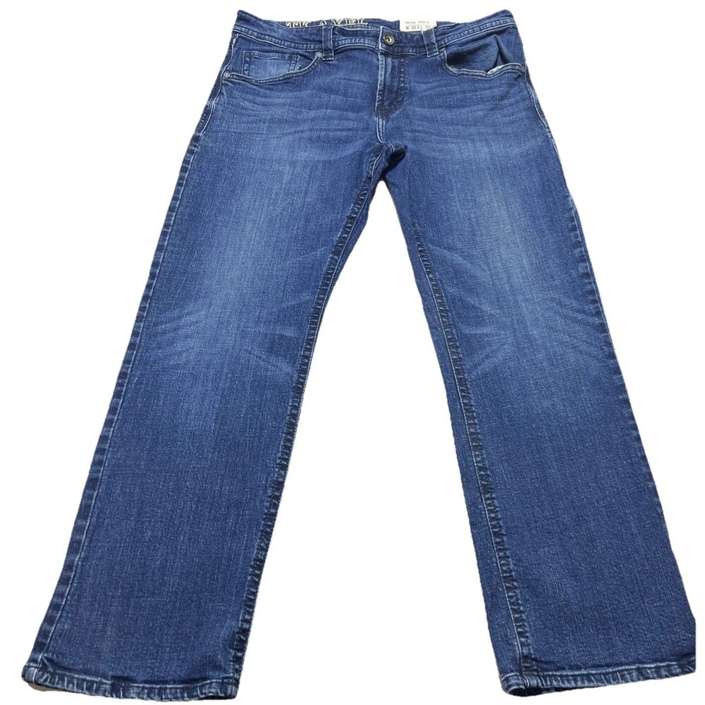 TK Axel Jeans Mens 36x32 Slim Boot Straight Leg Blue Faded Stretch